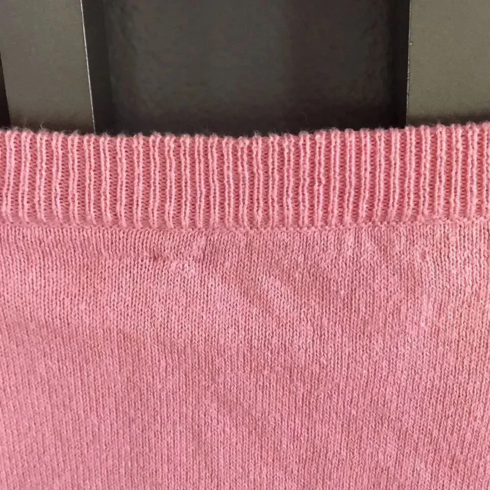 Caroline Grace “Rose all day NPT” wine lovers pink sweater cotton cashmere S